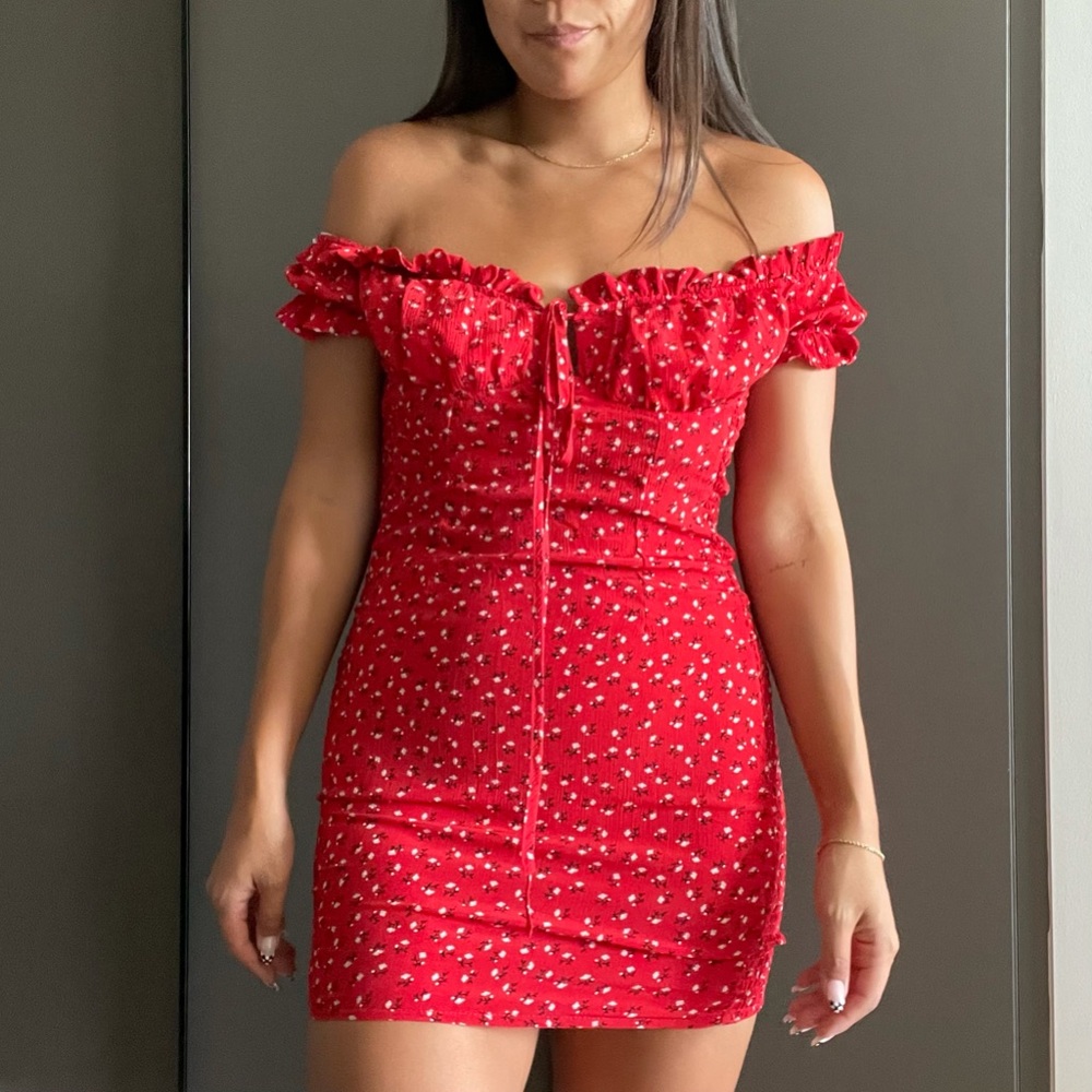 Princess Polly Red Floral Mini